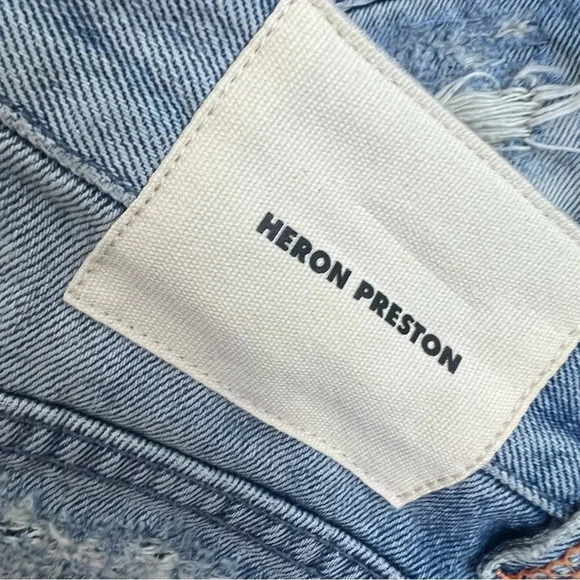 Heron Preston Distressed Effect Jeans Mens Straight Leg Ripped Size 27 - Picture 10 of 14